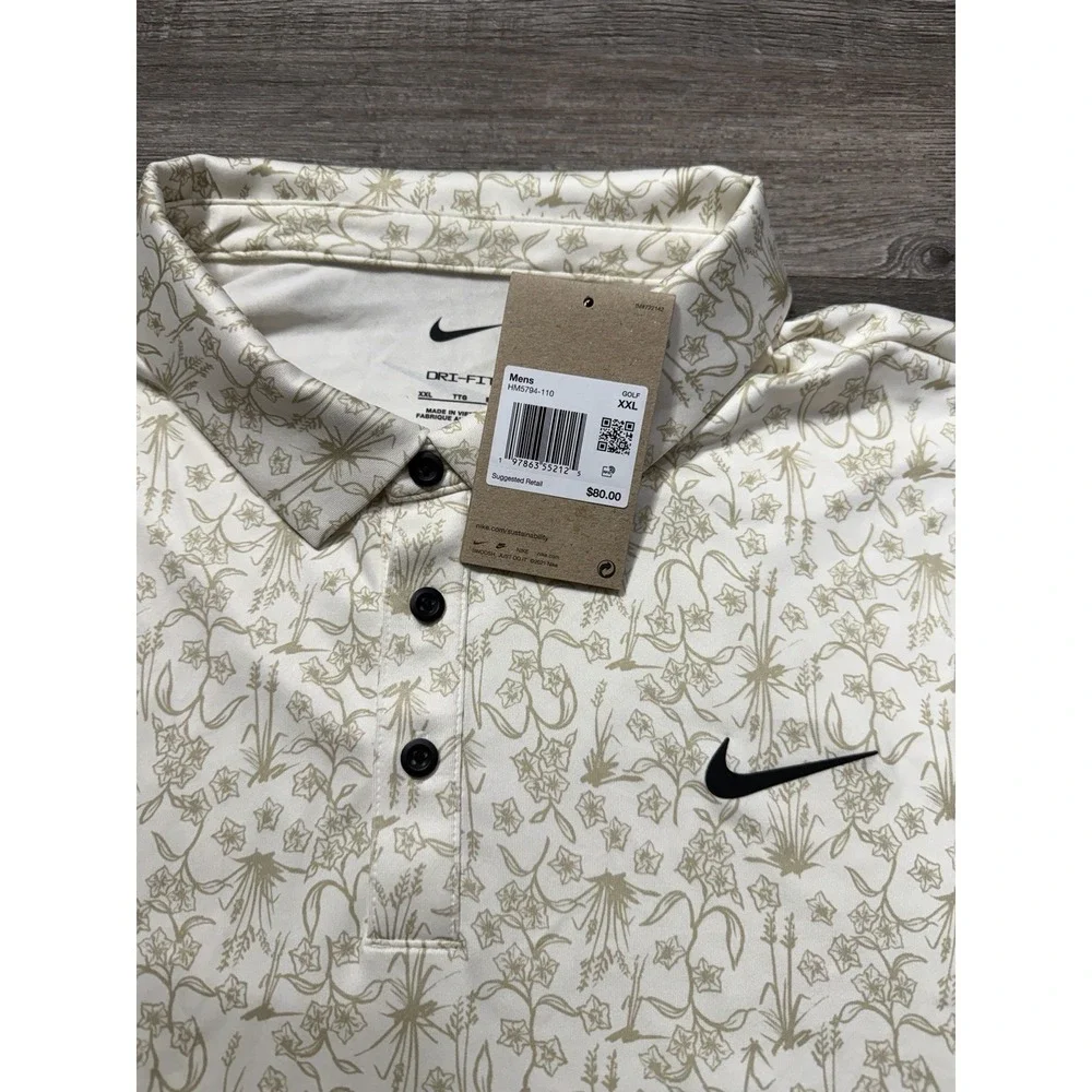 Nike Tour Dri-Fit Golf Polo Shirt Floral AOP Men's Size XXL HM5794-110
